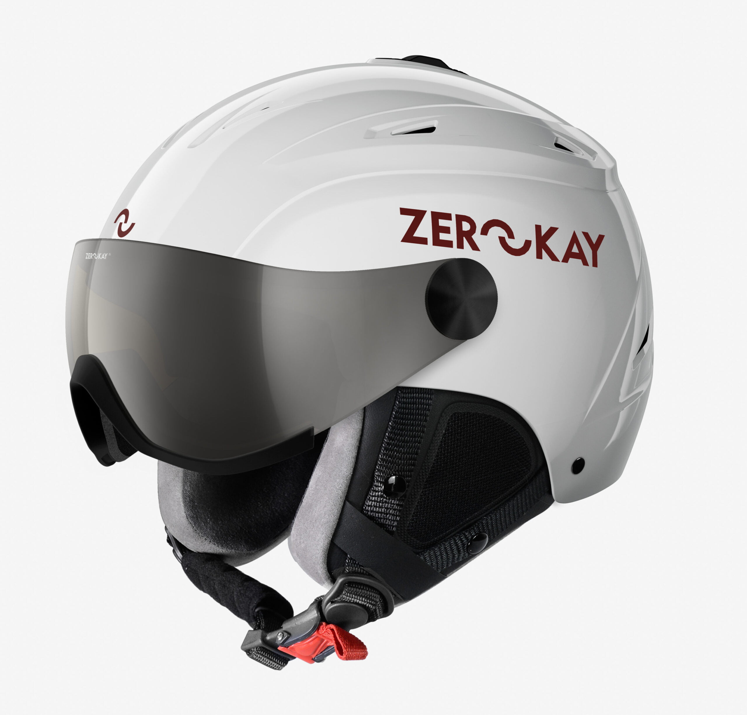 White  ski helmet with integrated visor by zerokay