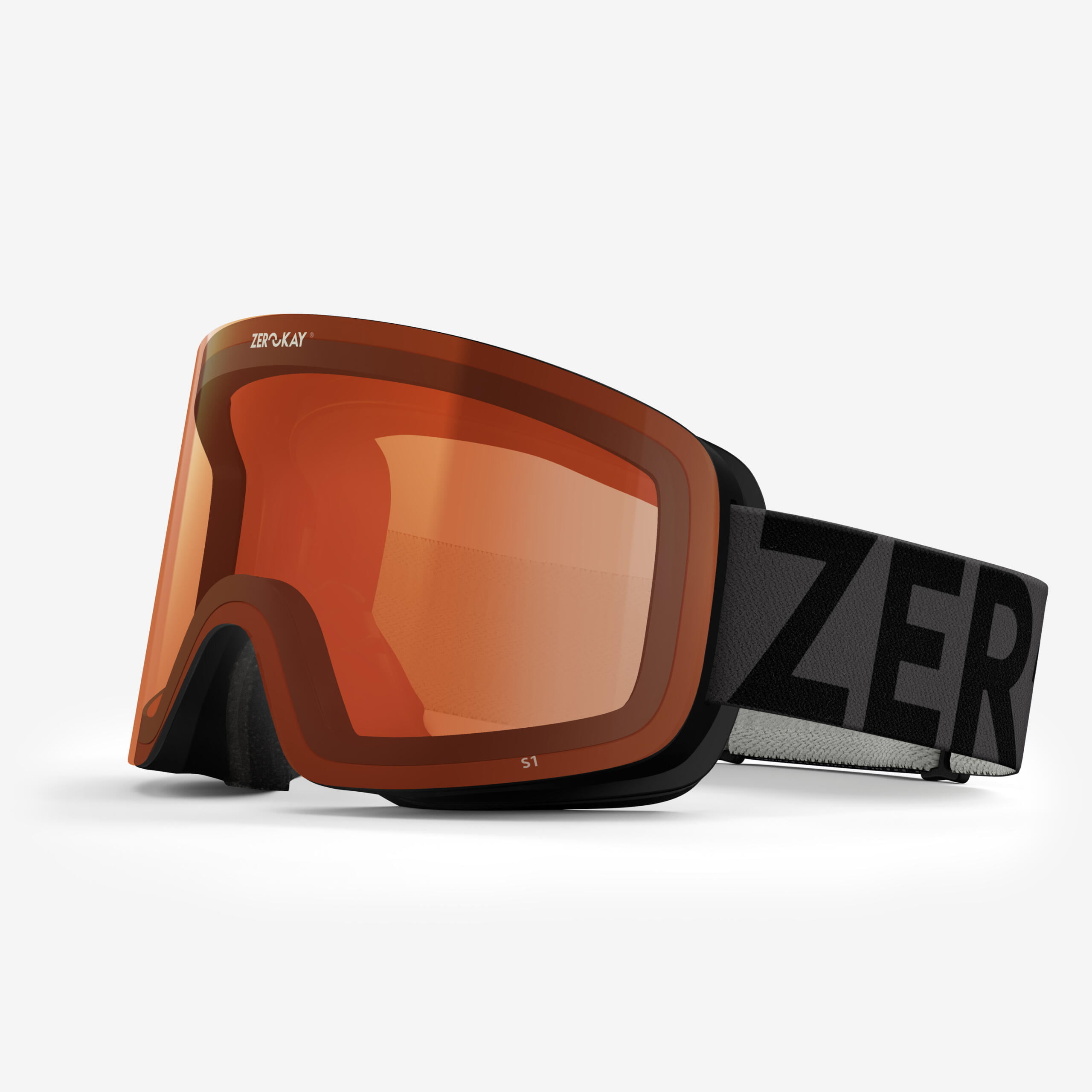 Icon Ski Goggles with magnetic orange lenses, anti-fog treatment, and 3-layer foam, offering S1 protection and ideal comfort in low visibility conditions.