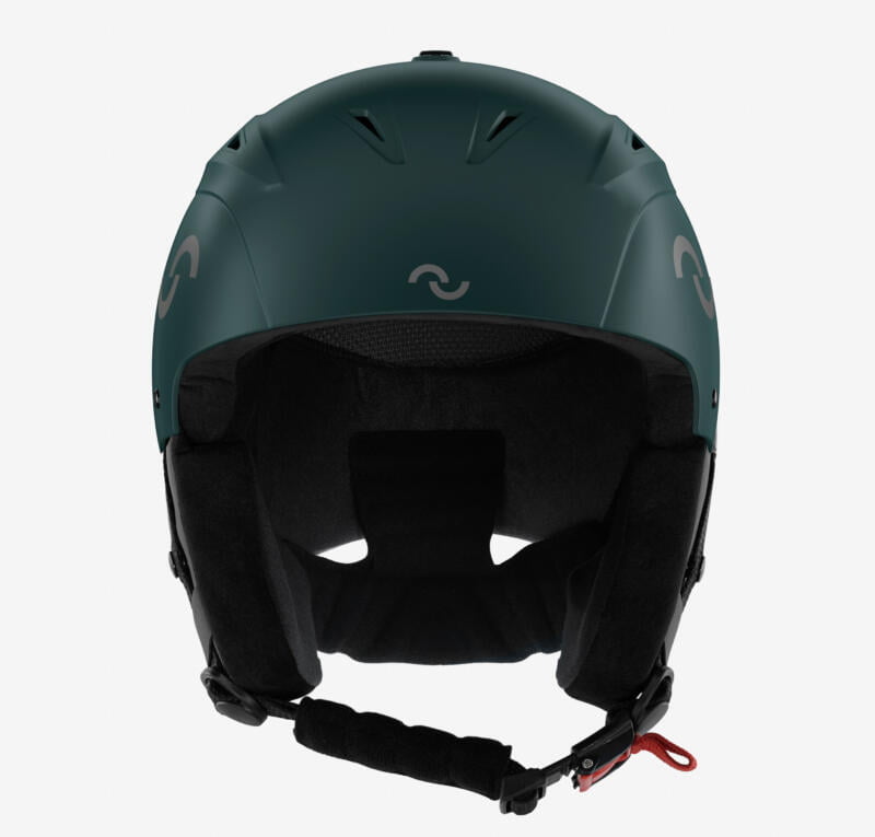 Legend TechMatt ski helmet in green with a matte finish, featuring sophisticated elegance, adaptive foam, and an adjustable fit for superior comfort and style.