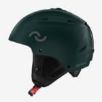 Legend TechMatt ski helmet in green with a matte finish, featuring sophisticated elegance, adaptive foam, and an adjustable fit for superior comfort and style.