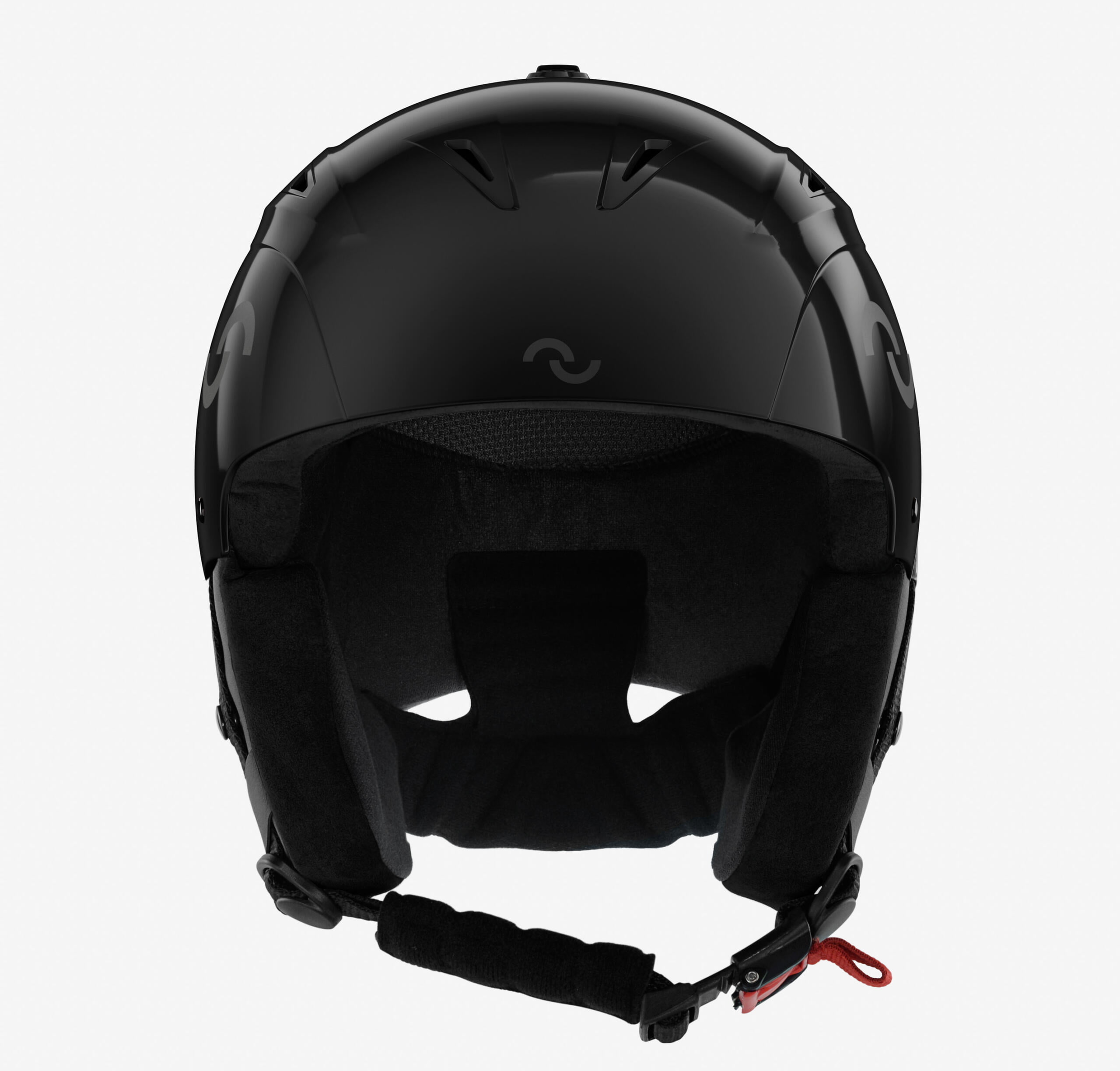 Legend UltraGloss ski helmet in black with a high-gloss finish, adaptive foam, and certified safety, epitomizing modern elegance and protection.
